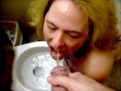 Submissive milf drink master piss like a human toilet